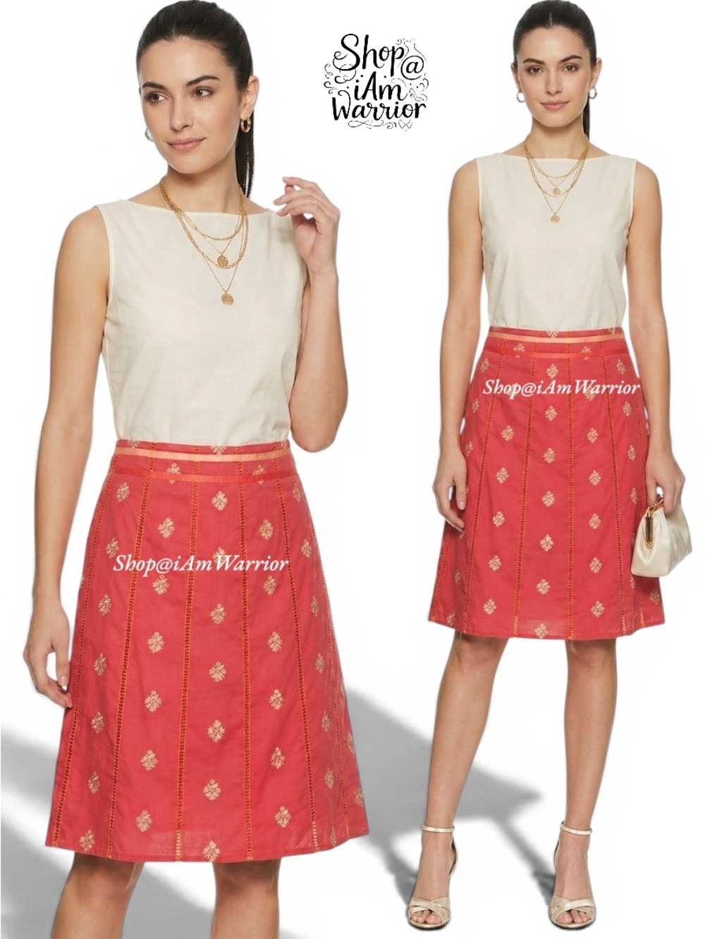 Beth Bowley embroidered cotton a-line skirt *shop@iamwarrior